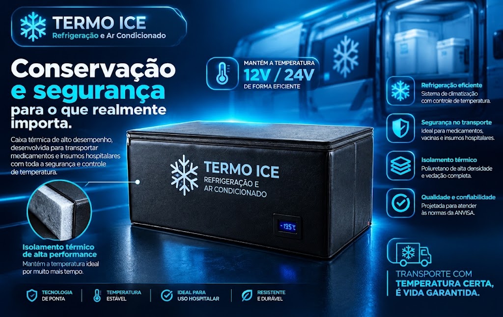 Caixa refrigerada TERMO ICE com display de temperatura